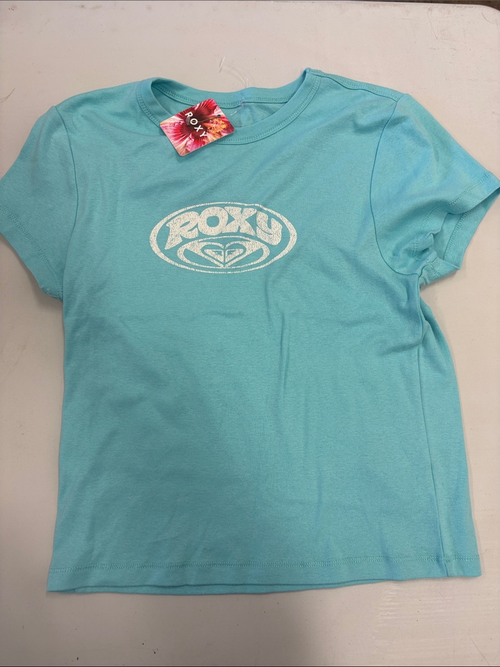 Women’s Aqua Blue Logo Short Sleeve Tee